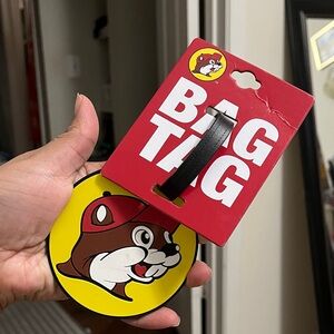 Buc-ee’s Beaver Bag Tag with Red and Yellow Design